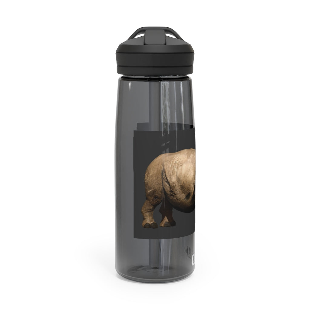 Rhino CamelBak Eddy® Water Bottle in 20oz and 25oz sizes, showcasing its durable Tritan™ material and spill-proof design.